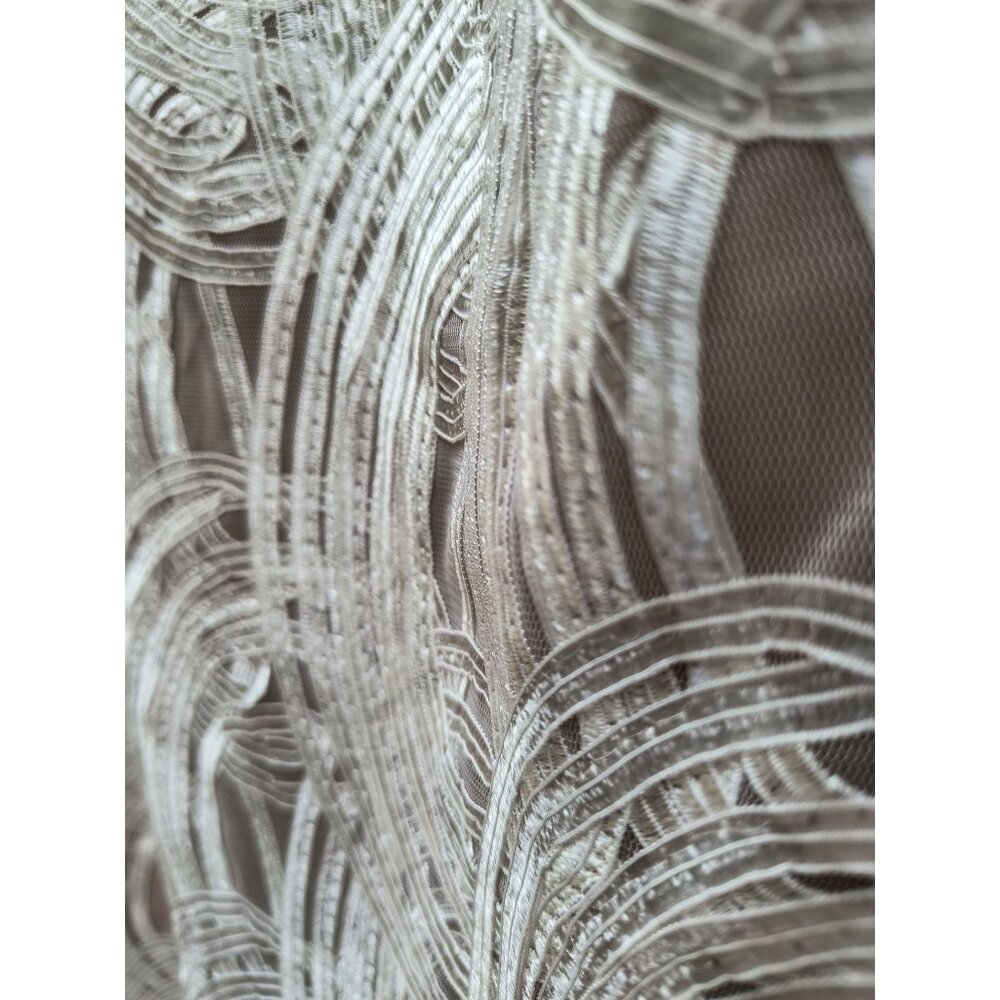 White Size 10 Adrianna Pappel Sleeveless Lace Overlay Shift Dress Nude Lining - Picture 10 of 10